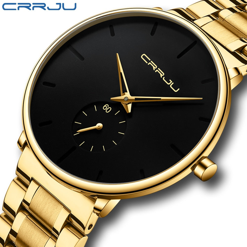 CRRJU Stainless Steel Watch Men