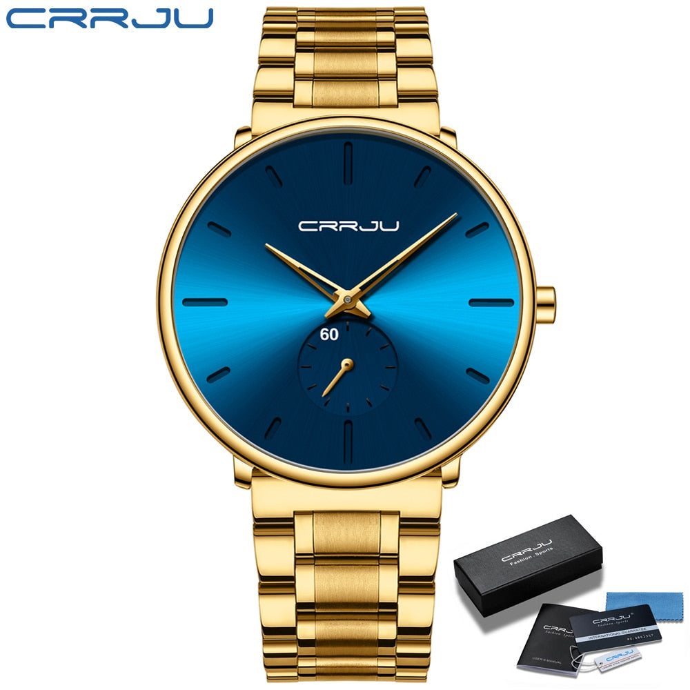 CRRJU Stainless Steel Watch Men