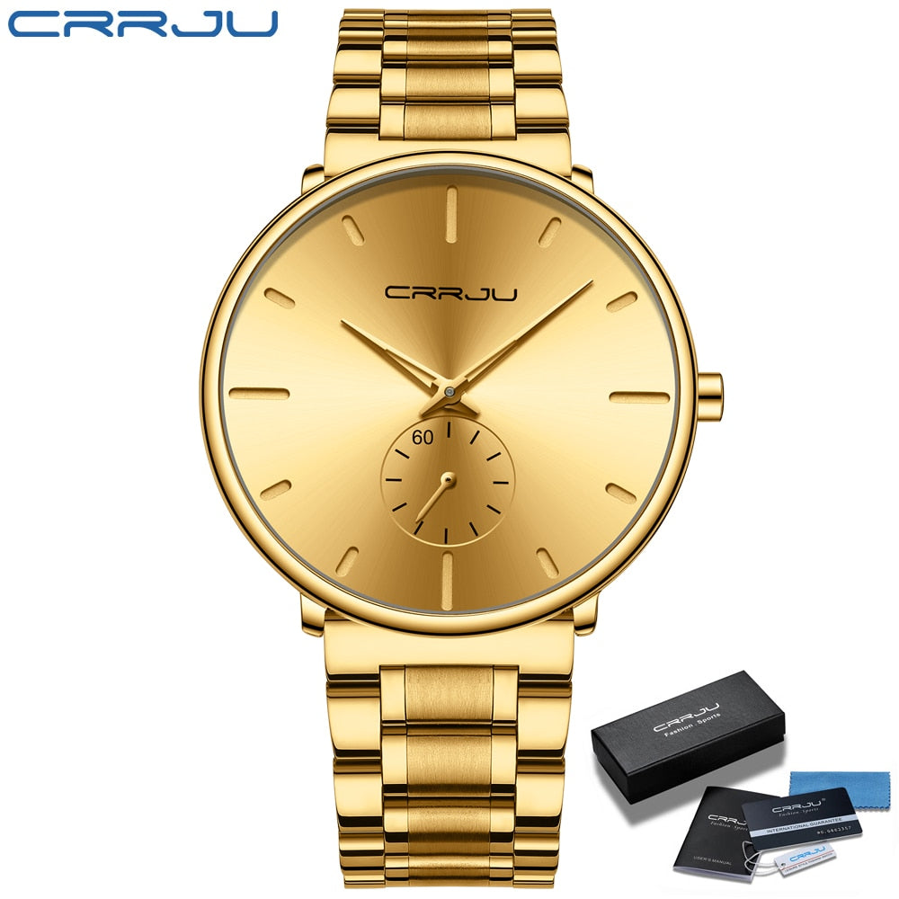 CRRJU Stainless Steel Watch Men