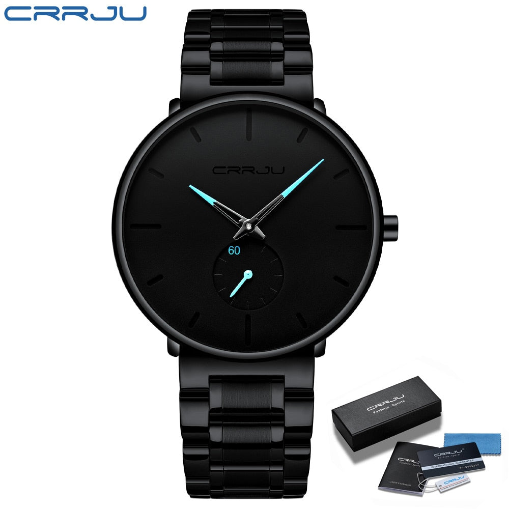 CRRJU Stainless Steel Watch Men