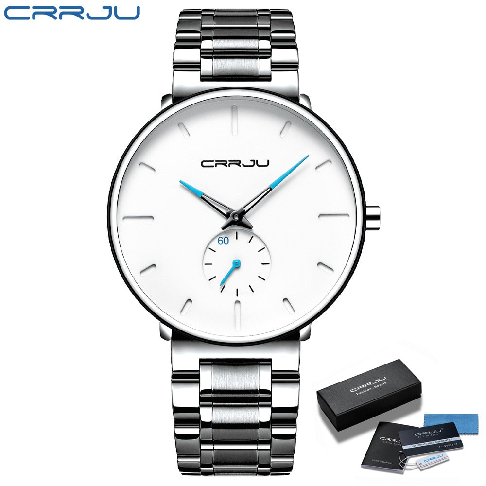 CRRJU Stainless Steel Watch Men