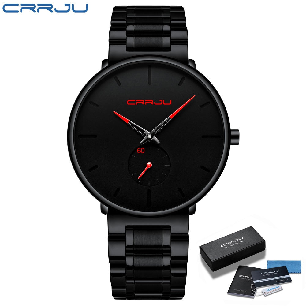 CRRJU Stainless Steel Watch Men