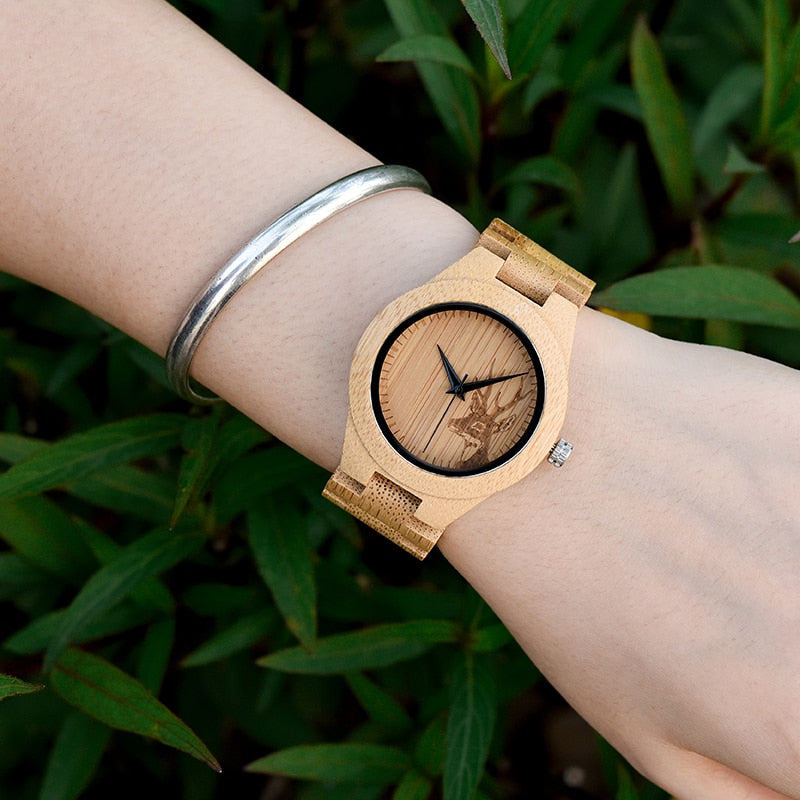 Bamboo & Quartz Women's Wristwatch