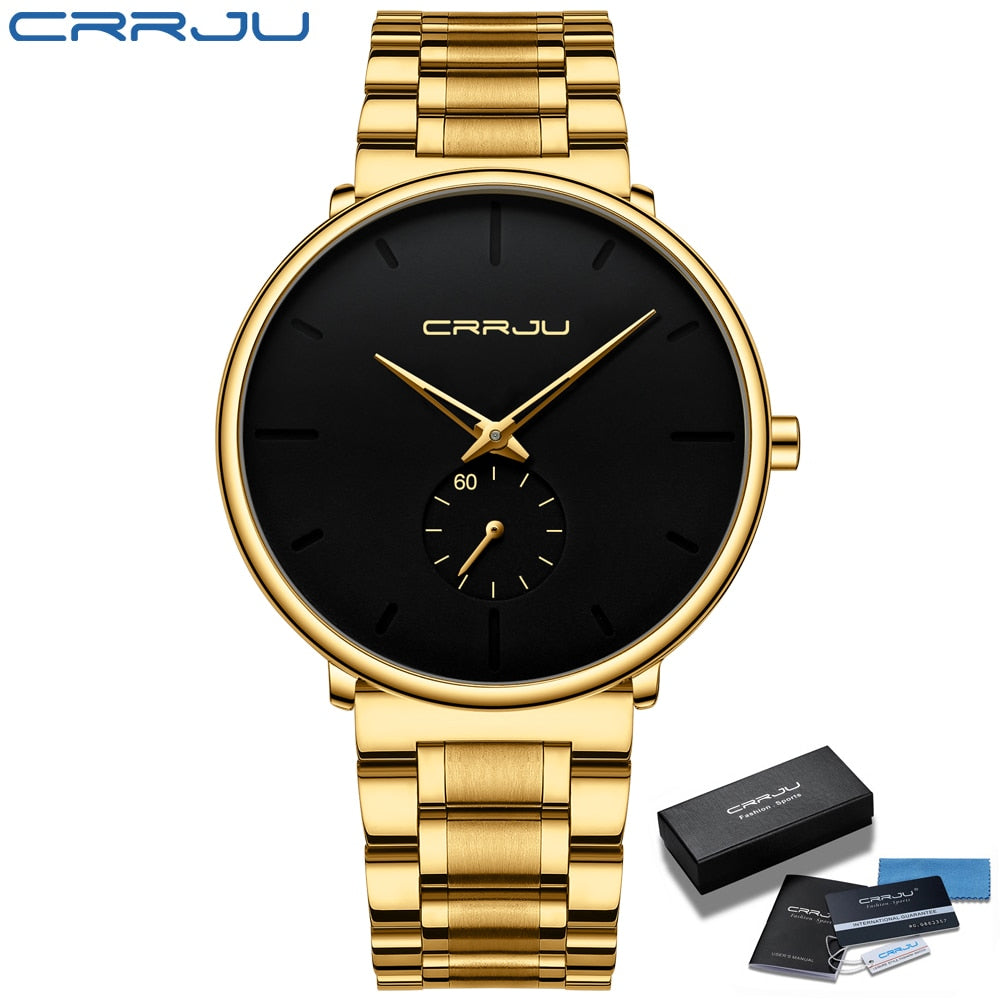 CRRJU Stainless Steel Watch Men