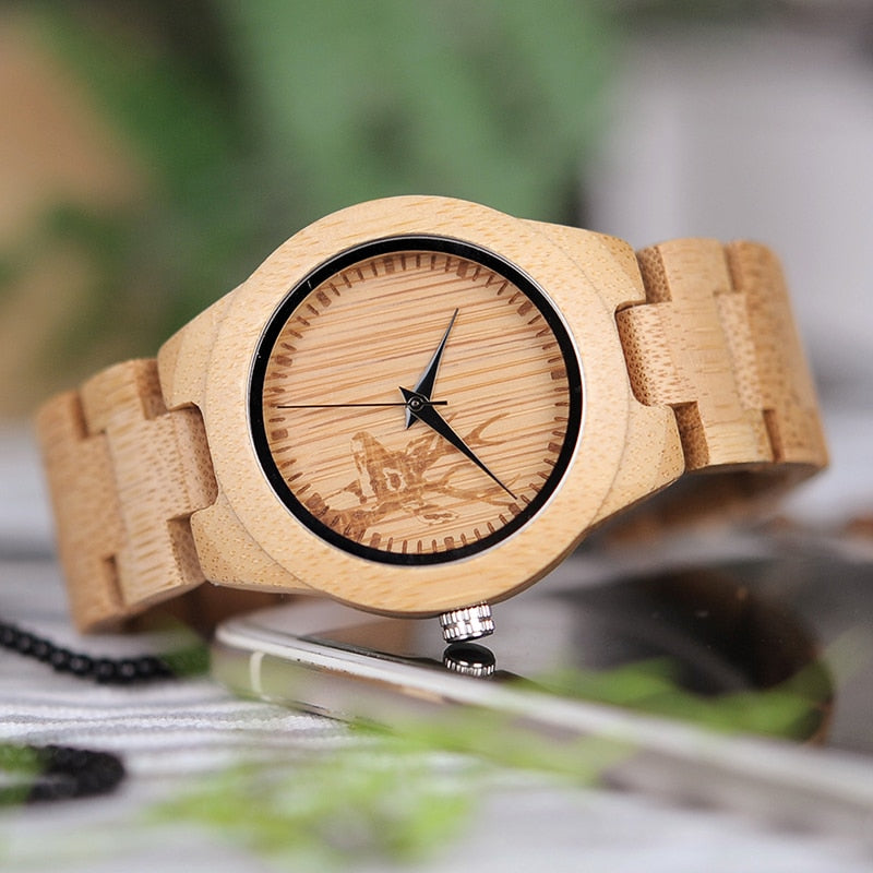 Bamboo & Quartz Women's Wristwatch